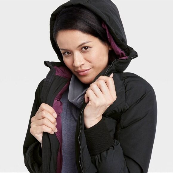 NWT All in Motion women’s mid-length puffer jacket black size XS - Picture 4 of 9